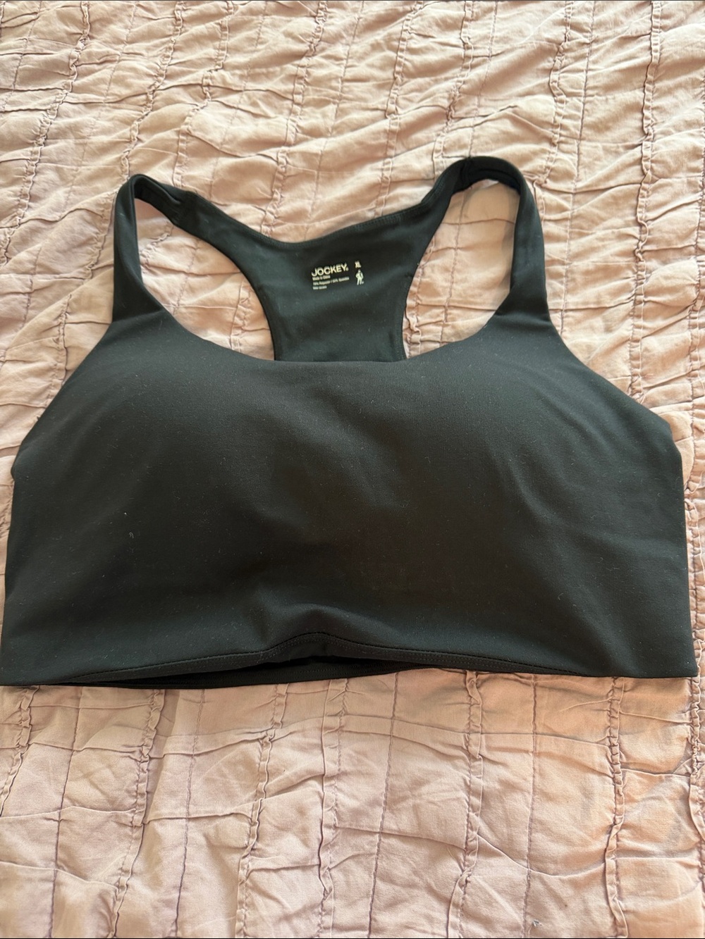 Jockey Black Racerback Sports Crop Bra